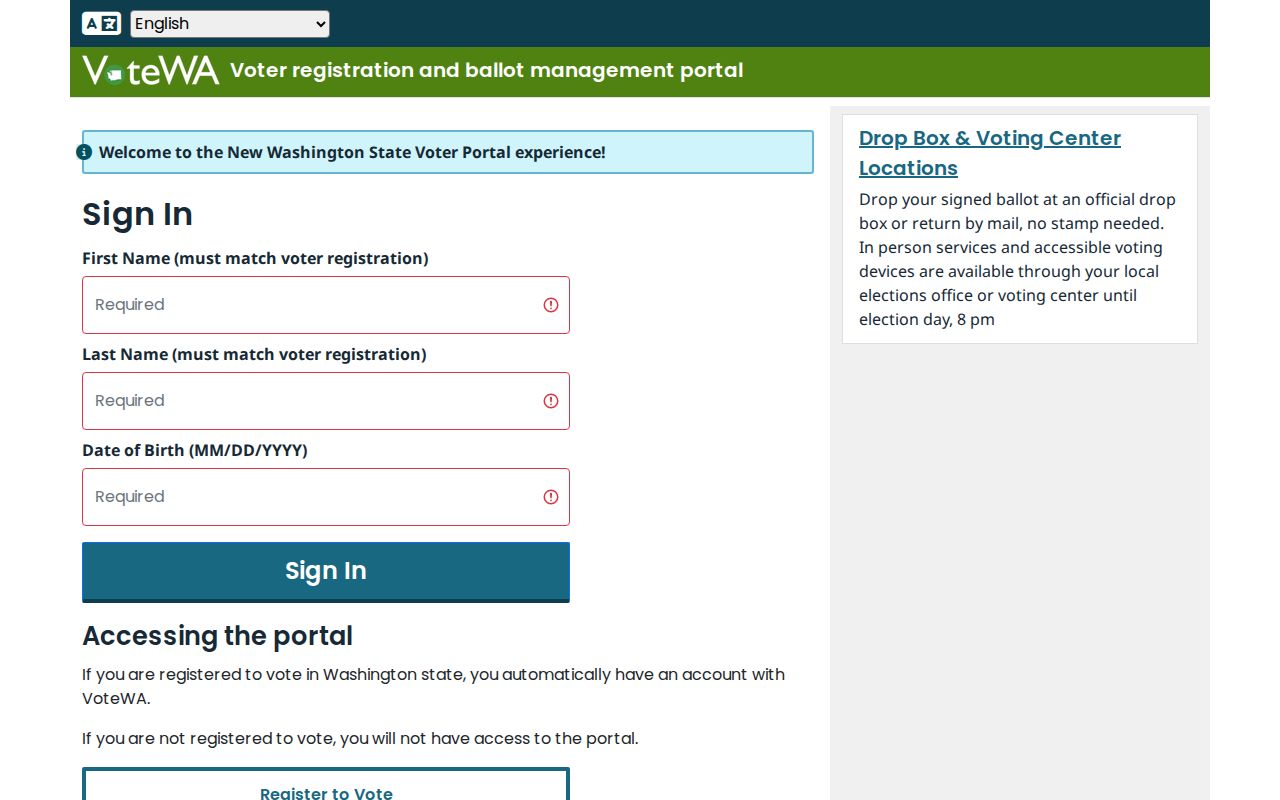 Official VoteWA entry for a lawful Frederickson resident lookup