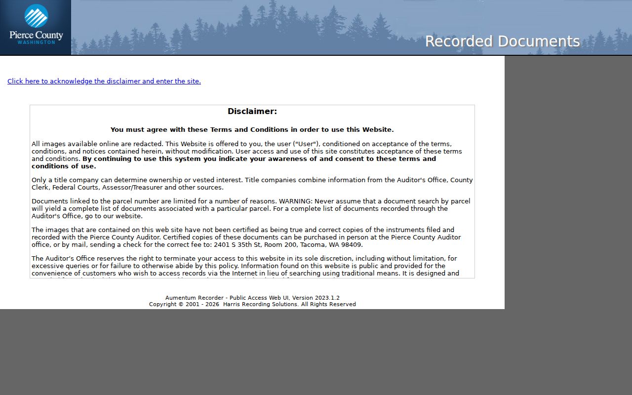 Frederickson residents directory Pierce County deed index